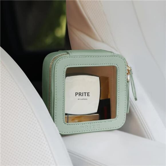 Small Makeup Bag for Women Clear Waterproof Travel Cosmetic Bag Mini Green Pouch - Picture 6 of 8